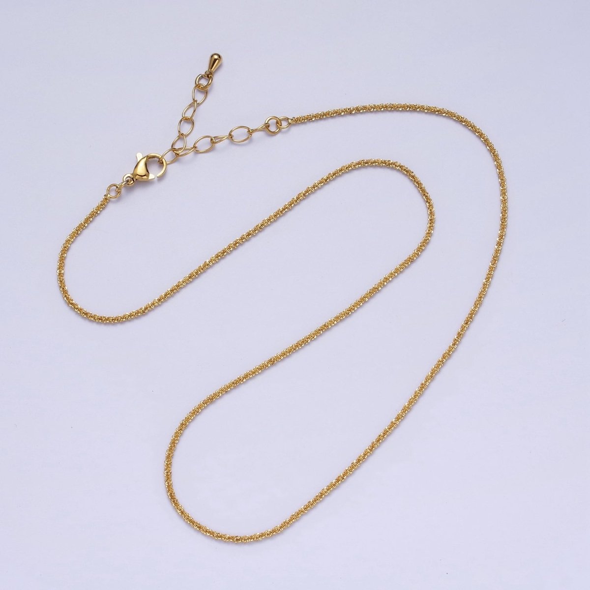 24K Gold plated 1.5mm Byzantine Twist 17.5 Inch Gold, Silver Chain | WA-1257 WA-1295 Clearance Pricing
