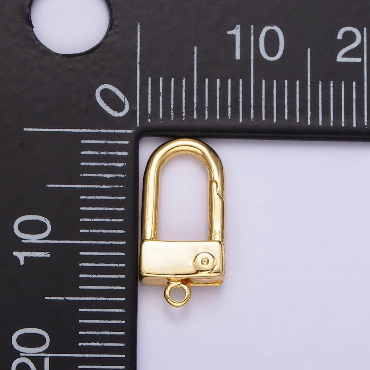 24K Gold plated 15mm Half Oblong Push Spring Gate Jewelry Findings Supply | Z577 - DLUXCA