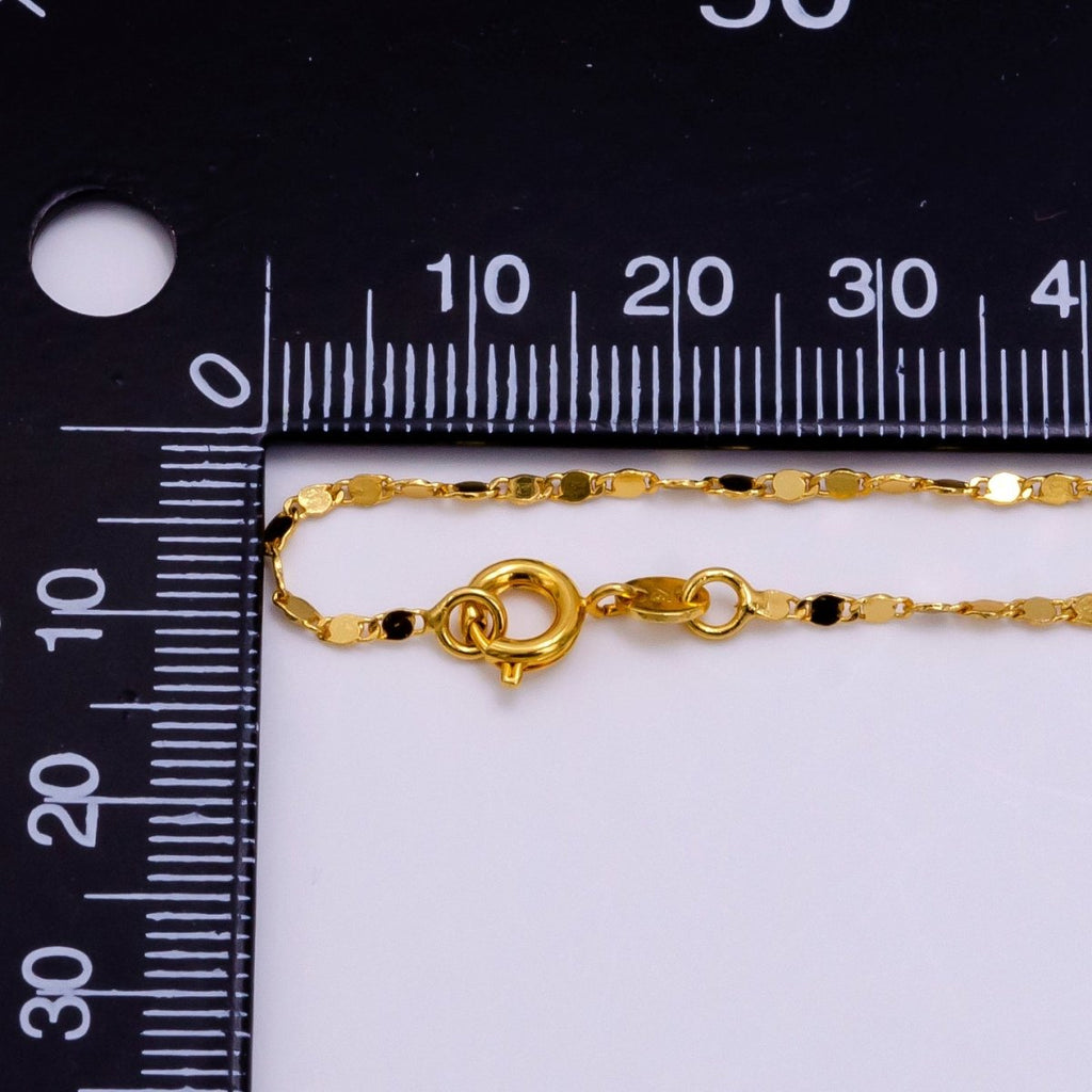 24K Gold plated 1.5mm Mariner Scroll Link Minimalist 24 Inch Layering Necklace | WA-2322 Clearance Pricing - DLUXCA
