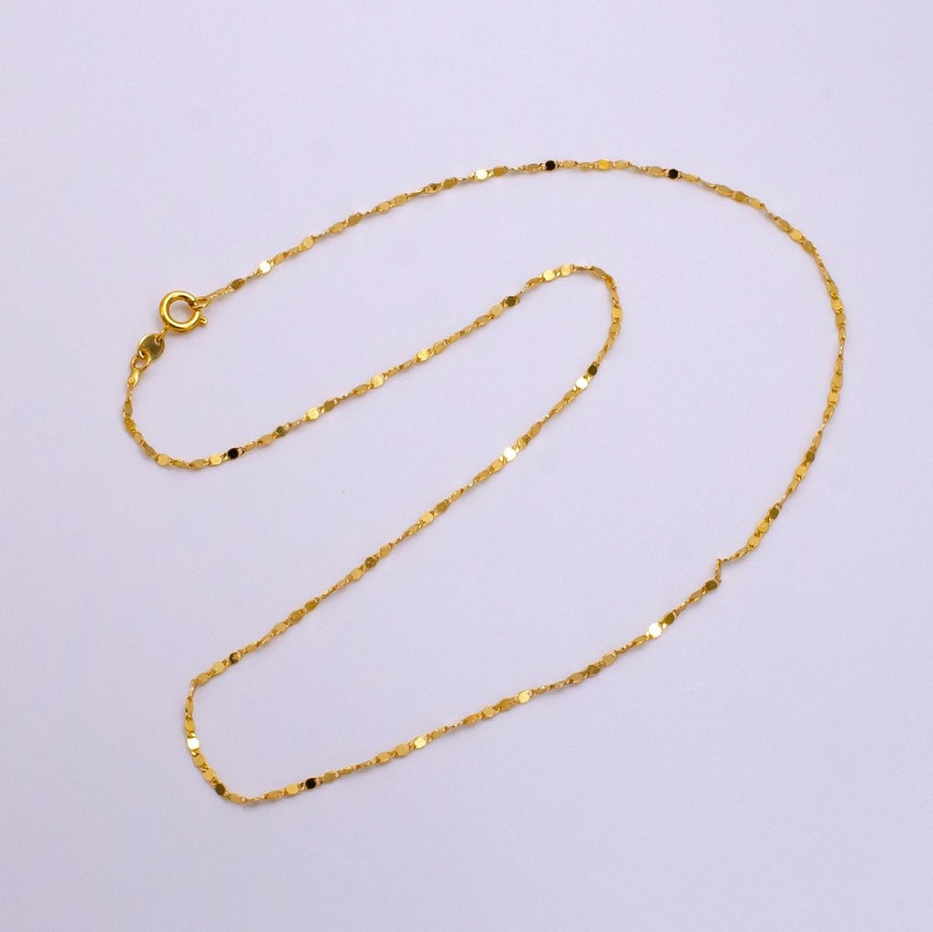 24K Gold plated 1.5mm Mariner Scroll Link Minimalist 24 Inch Layering Necklace | WA-2322 Clearance Pricing - DLUXCA