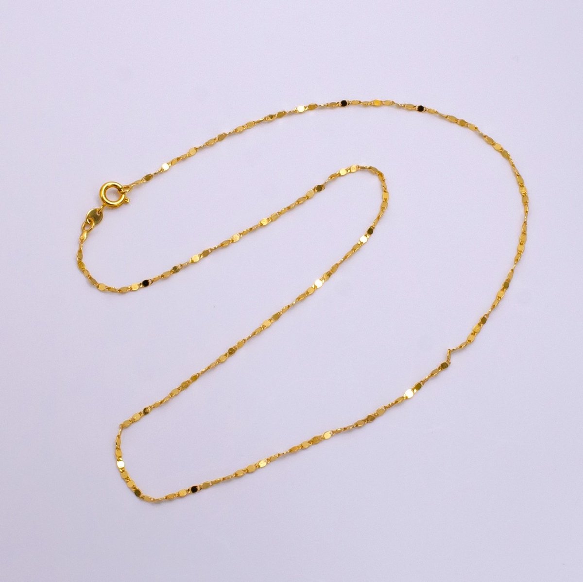 24K Gold plated 1.5mm Mariner Scroll Link Minimalist 24 Inch Layering Necklace | WA-2322 Clearance Pricing - DLUXCA