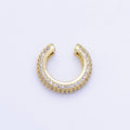 24K Gold plated 15mm Micro Paved CZ Ear Cuff Earring in Gold & Silver | AI169 - DLUXCA