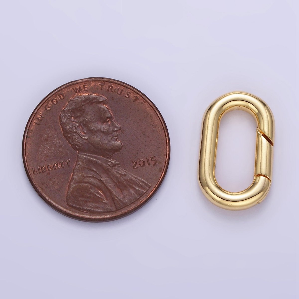 24K Gold plated 15mm Oval Push Gate Enhancer Findings in Gold & Silver | L078 - DLUXCA