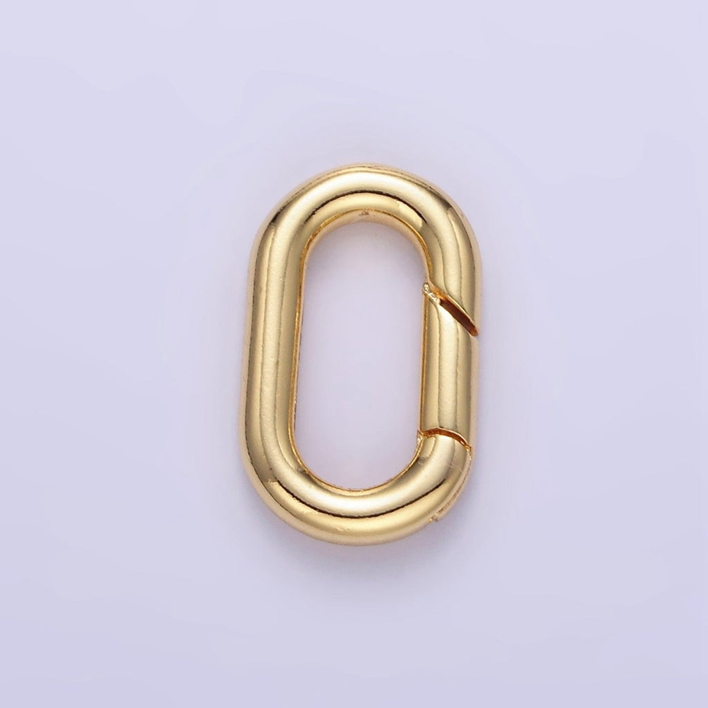 24K Gold plated 15mm Oval Push Gate Enhancer Findings in Gold & Silver | L078 - DLUXCA