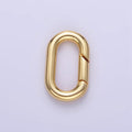 24K Gold plated 15mm Oval Push Gate Enhancer Findings in Gold & Silver | L078 - DLUXCA