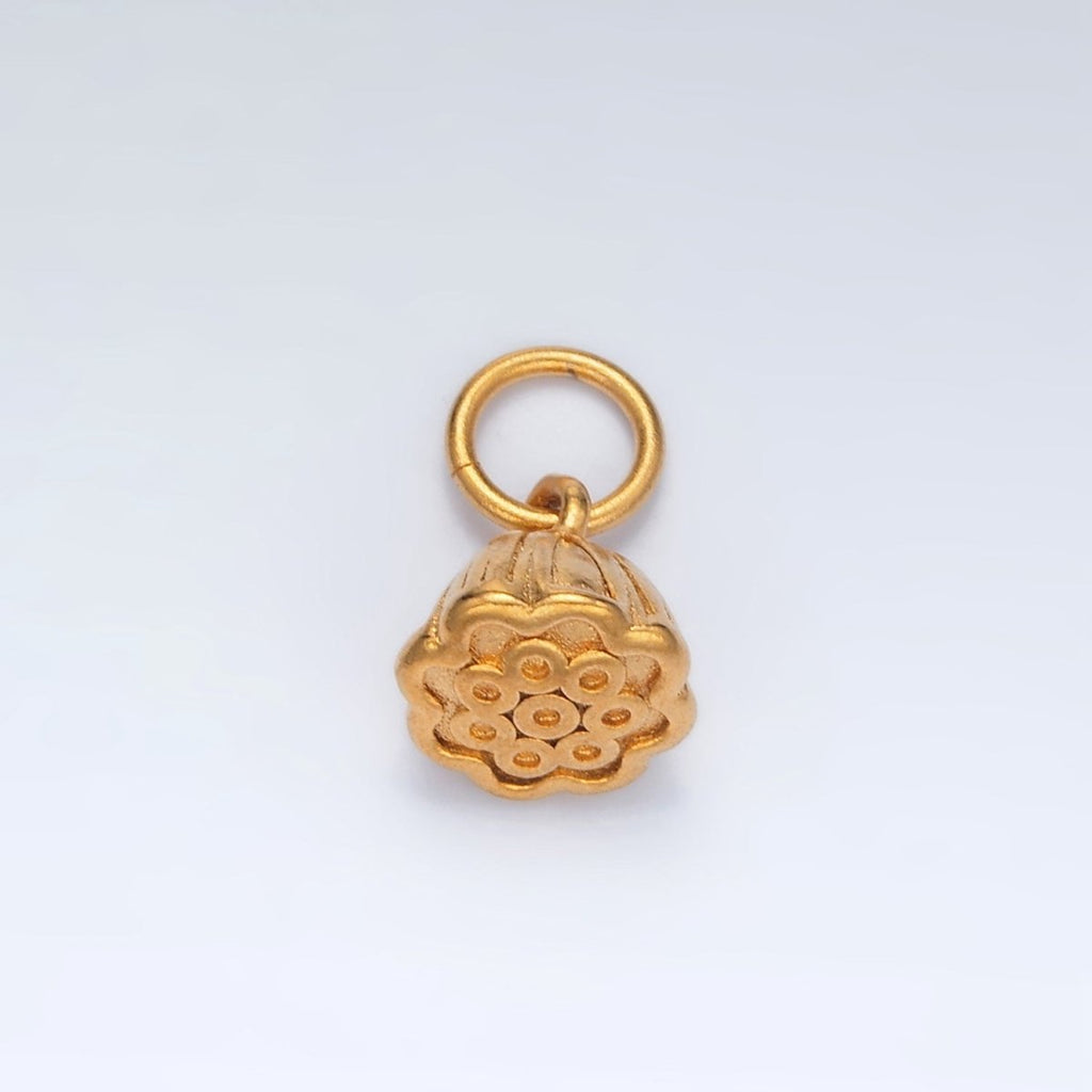 24K Gold plated 15mm Rose Flower Mini Add - On Charm | AG868 - DLUXCA