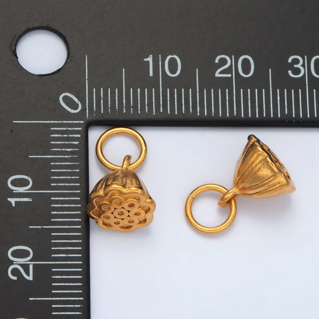 24K Gold plated 15mm Rose Flower Mini Add - On Charm | AG868 - DLUXCA
