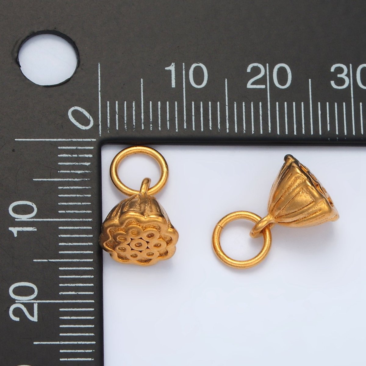 24K Gold plated 15mm Rose Flower Mini Add - On Charm | AG868 - DLUXCA