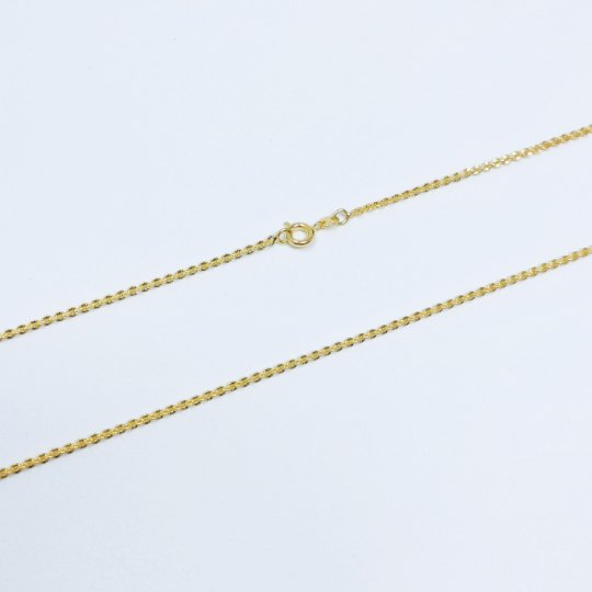 24K Gold plated 1.5mm Sunburst Cable Chain 18 Inch Layering Necklace | CN-971 Clearance Pricing - DLUXCA
