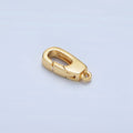 24K Gold plated 15mm Triggerless Push Rectangle Lobster Clasps Closure Findings in Gold & Silver | Z960 - DLUXCA