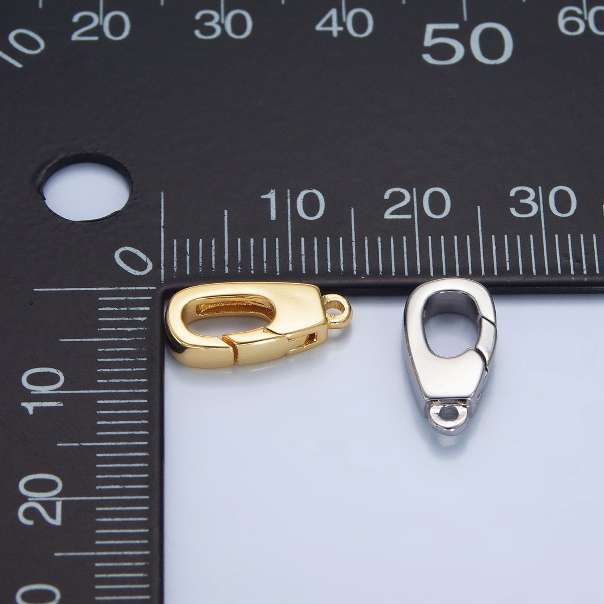 24K Gold plated 15mm Triggerless Push Rectangle Lobster Clasps Closure Findings in Gold & Silver | Z960 - DLUXCA