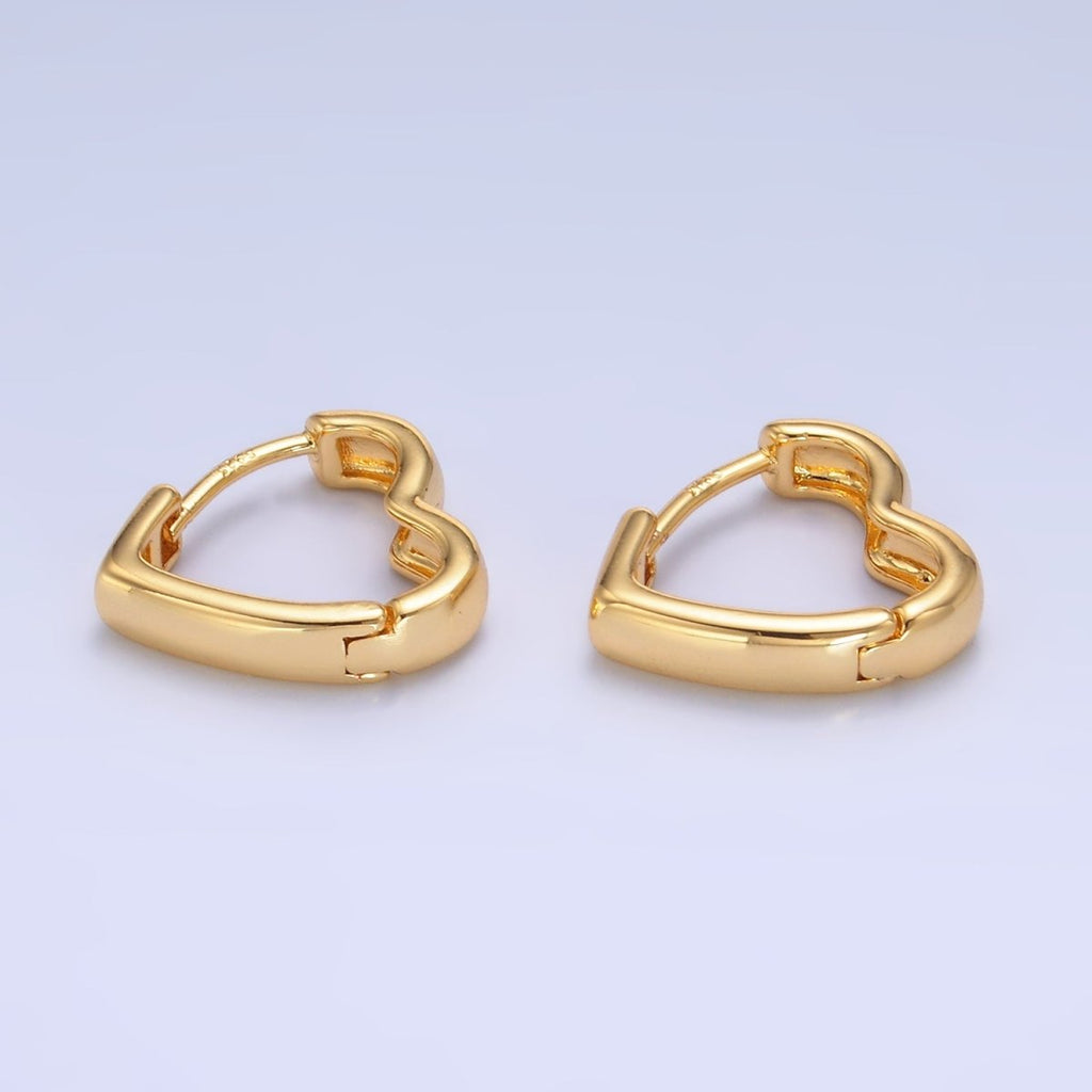 24K Gold plated 16mm Minimalist Heart Cartilage Huggie Earrings | AB421 