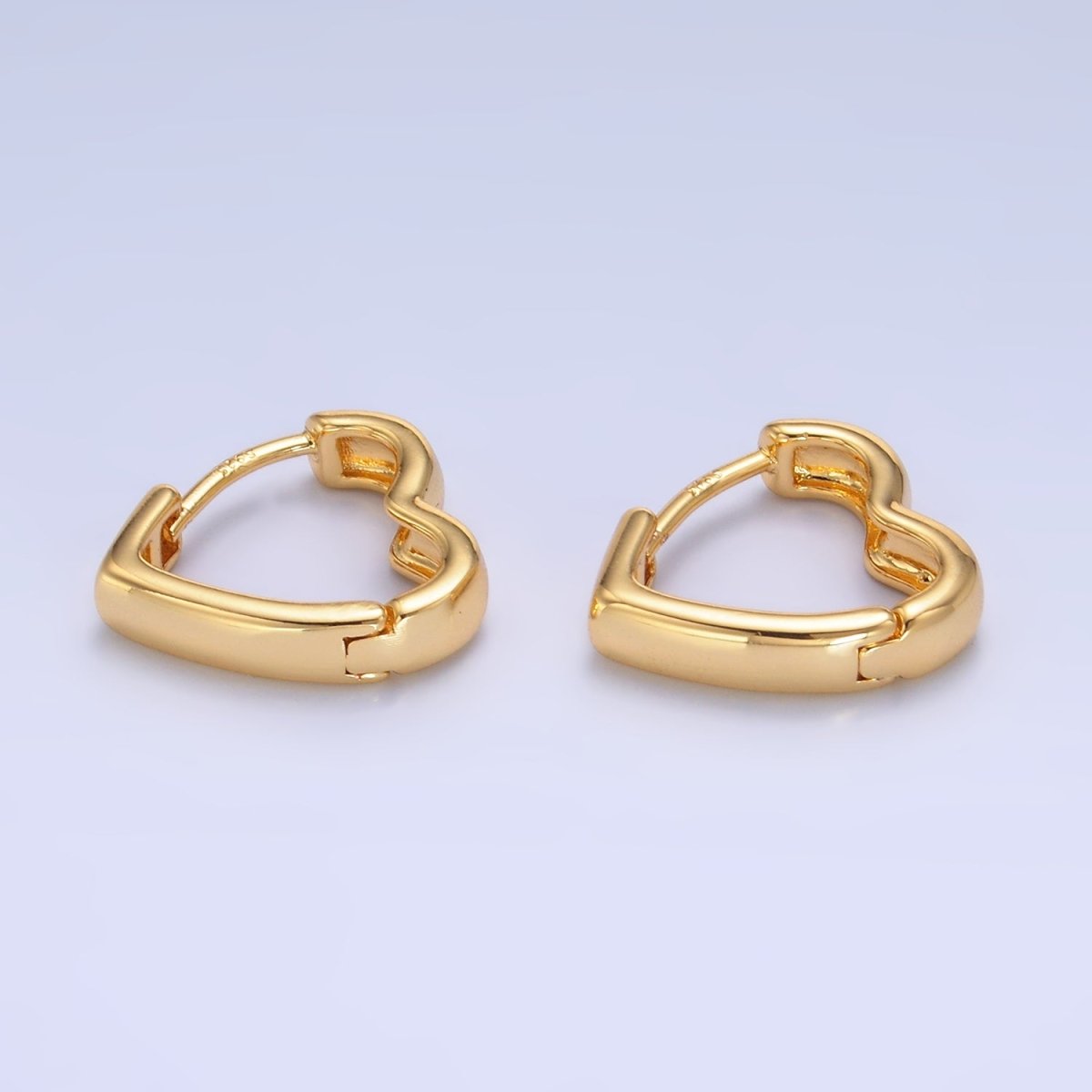 24K Gold plated 16mm Minimalist Heart Cartilage Huggie Earrings | AB421 