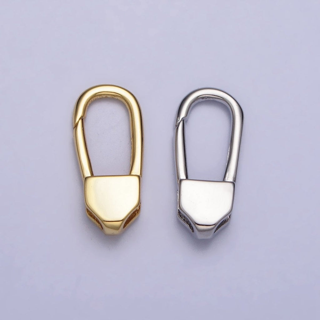24K Gold plated 17mm Long Oblong Triggerless Push Closure Supply in Gold & Silver | Z-115 Z-116 - DLUXCA