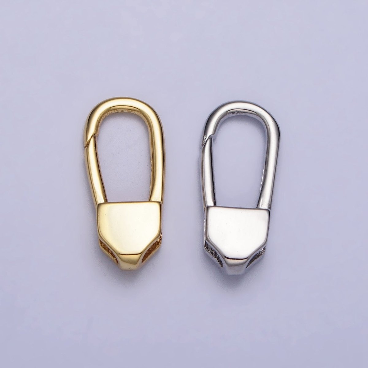 24K Gold plated 17mm Long Oblong Triggerless Push Closure Supply in Gold & Silver | Z-115 Z-116 - DLUXCA