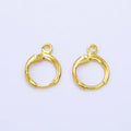 24K Gold plated 17mm Minimalist Huggie Open Loop Drop Earring Findings | Z785 - DLUXCA