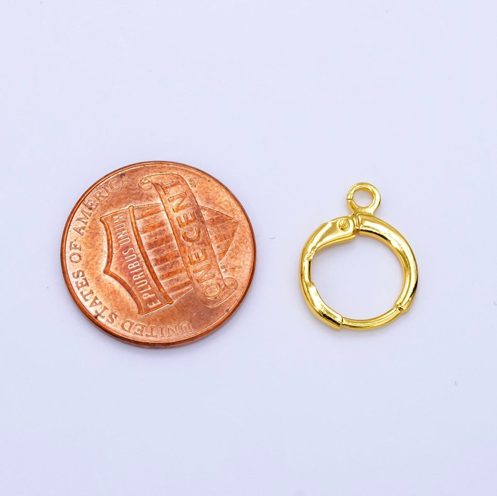 24K Gold plated 17mm Minimalist Huggie Open Loop Drop Earring Findings | Z785 - DLUXCA