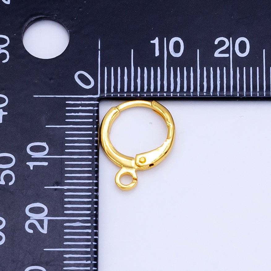 24K Gold plated 17mm Minimalist Huggie Open Loop Drop Earring Findings | Z785 - DLUXCA