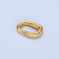 24K Gold plated 17mm Minimalist Oval Push Gate Closure Findings in Gold & Silver | Z959 - DLUXCA