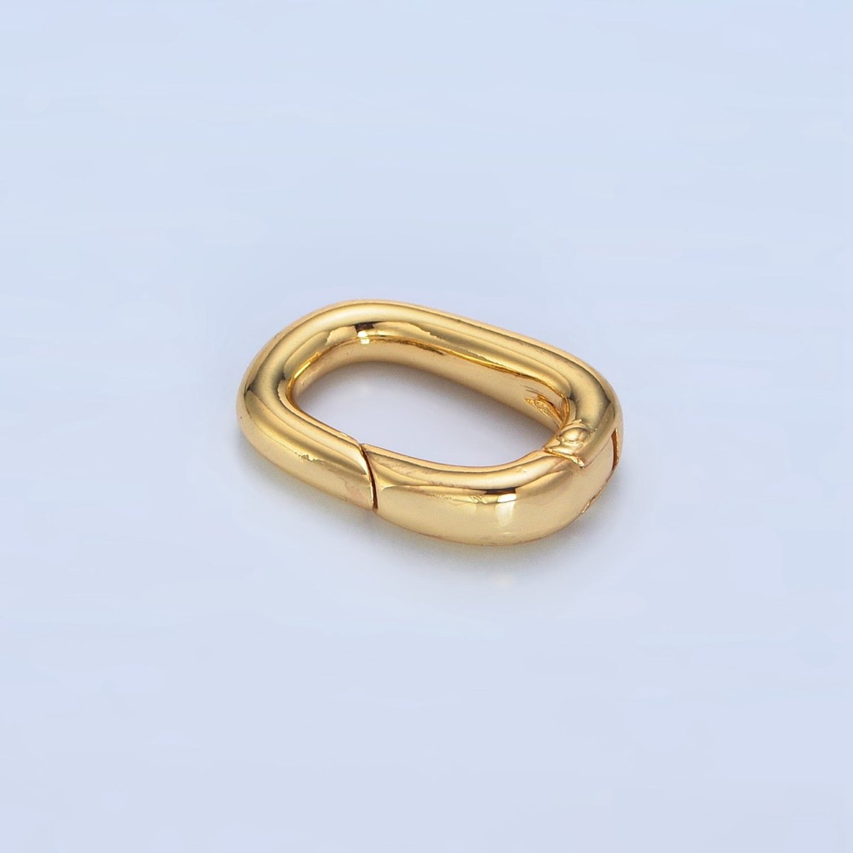 24K Gold plated 17mm Minimalist Oval Push Gate Closure Findings in Gold & Silver | Z959 - DLUXCA
