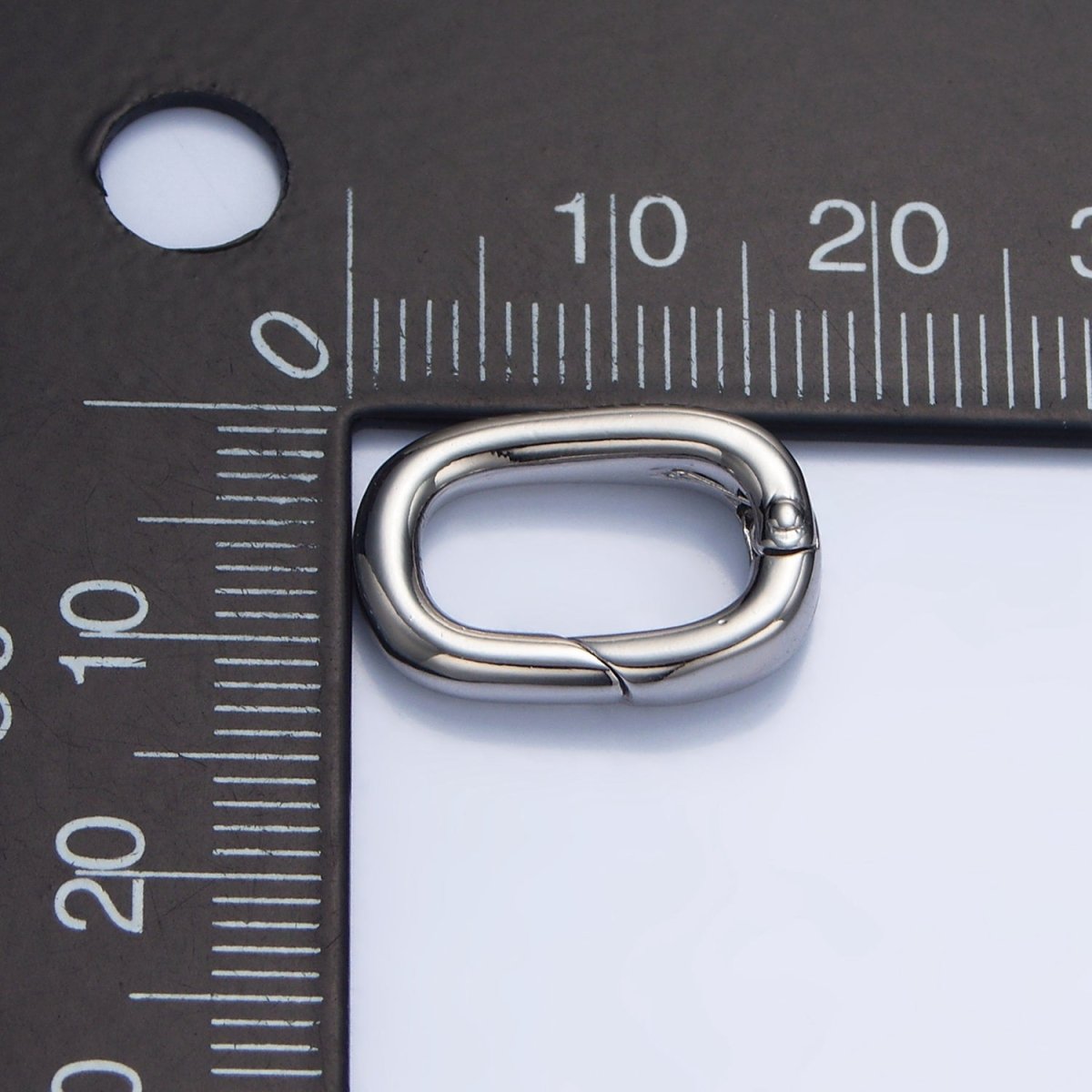24K Gold plated 17mm Minimalist Oval Push Gate Closure Findings in Gold & Silver | Z959 - DLUXCA