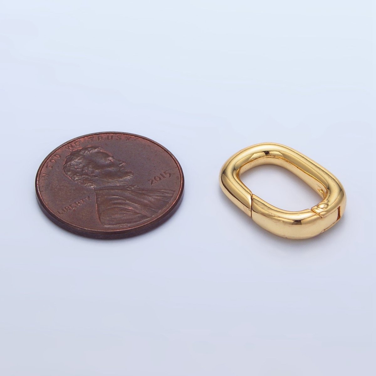 24K Gold plated 17mm Minimalist Oval Push Gate Closure Findings in Gold & Silver | Z959 - DLUXCA