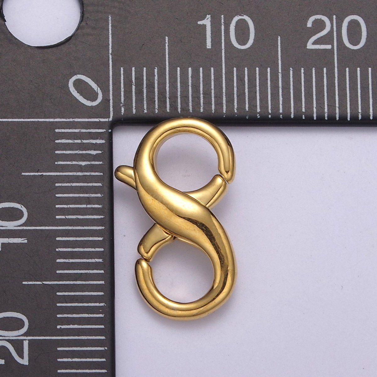 24k Gold plated 18mm Double Opening Infinity Silver Figure 8 interchangeable Enhancer Clasps for Jewelry Making L-580 L-581 - DLUXCA