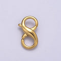24k Gold plated 18mm Double Opening Infinity Silver Figure 8 interchangeable Enhancer Clasps for Jewelry Making L-580 L-581 - DLUXCA