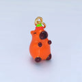 24K Gold plated 18mm Glass Happy Capybara with Tomato Fruit Charm | X578 - DLUXCA