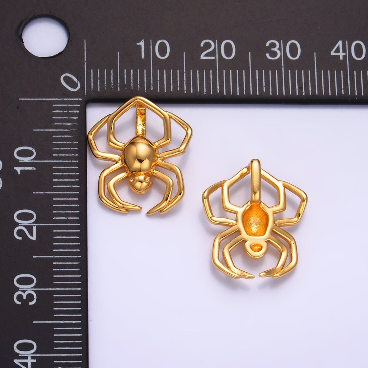 24K Gold plated 18mm Minimalist Spider Insect Animal Charm | AA1062 - DLUXCA