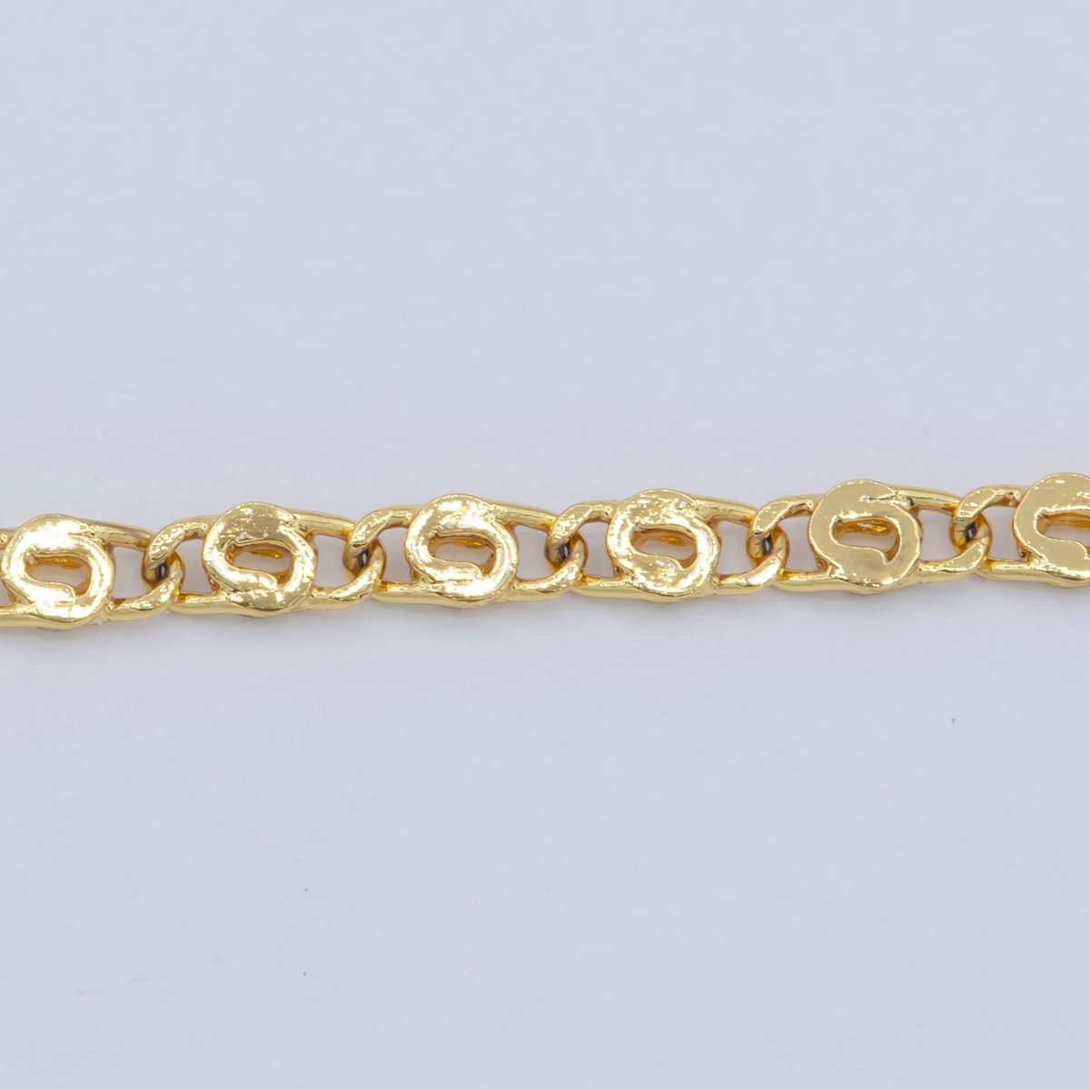 24K Gold plated 1.8mm Scroll Unique Link 18 Inch Layering Chain Necklace | WA-197 Clearance Pricing - DLUXCA