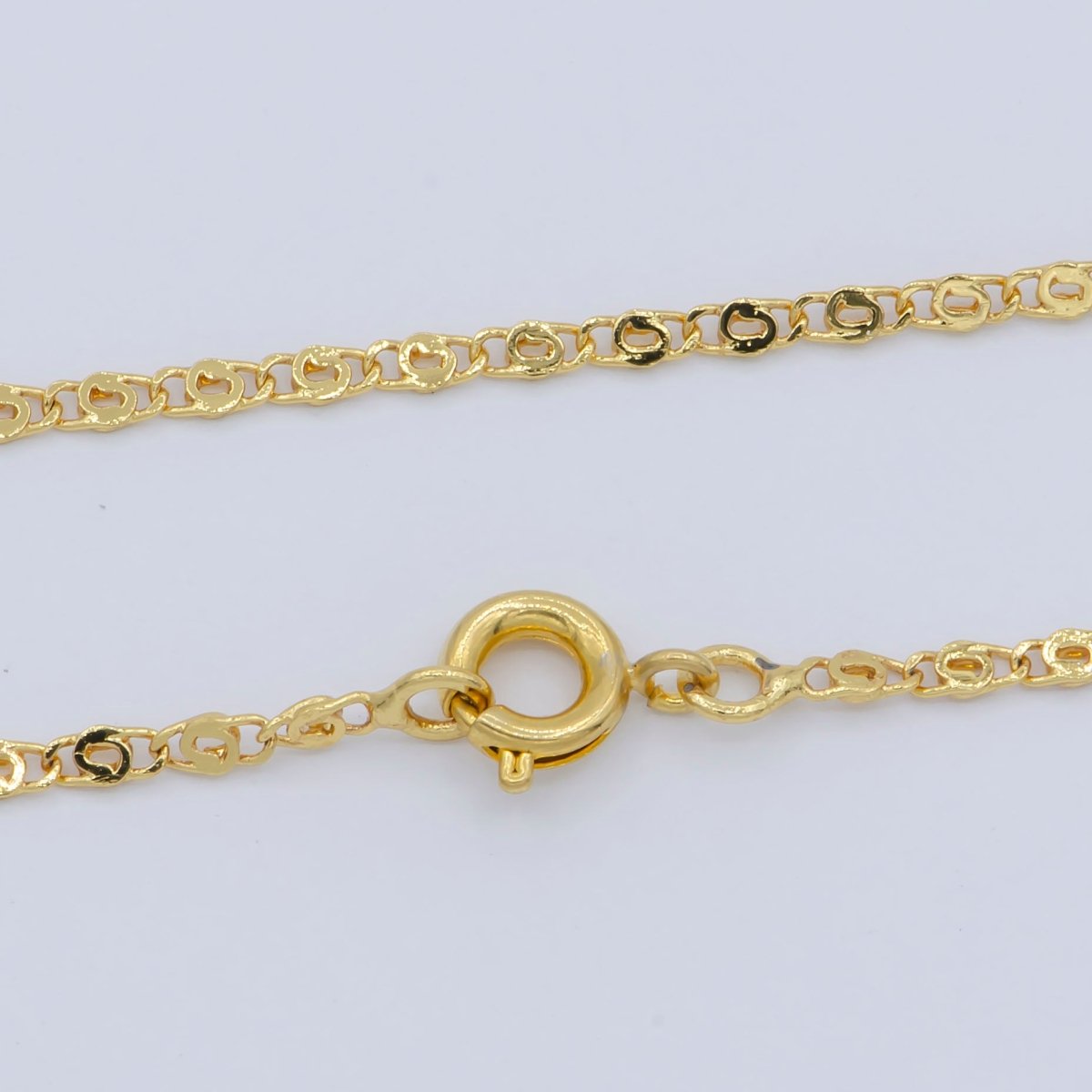 24K Gold plated 1.8mm Scroll Unique Link 18 Inch Layering Chain Necklace | WA-197 Clearance Pricing - DLUXCA