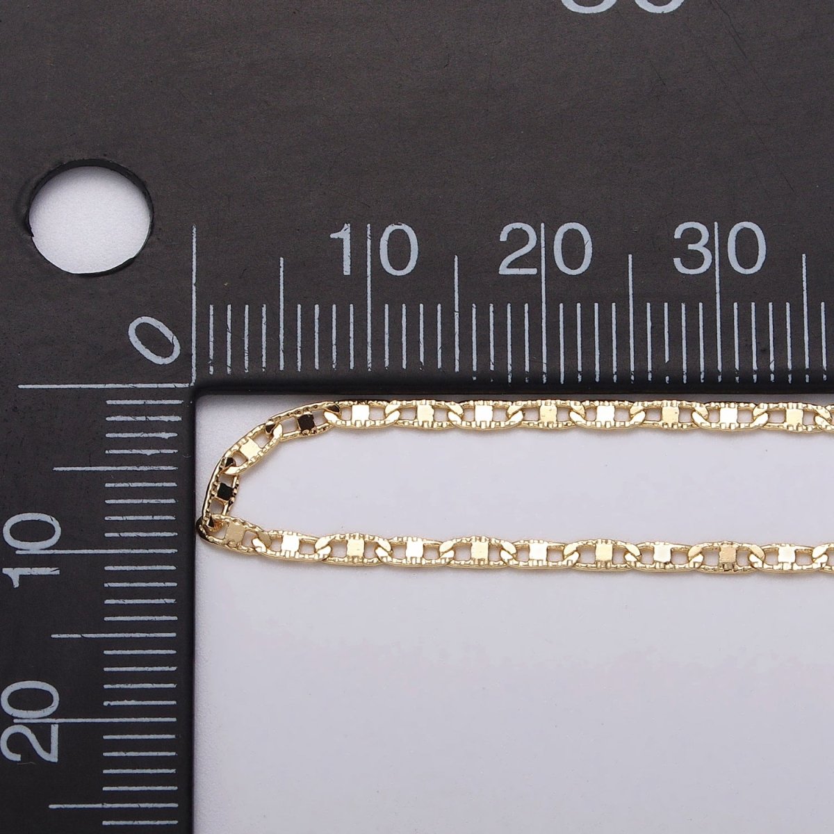 24K Gold plated 1.8mm Textured Mariner Anchor Unfinished Chain by Yard in Gold & Silver | ROLL-1042, ROLL-1089 Clearance Pricing - DLUXCA