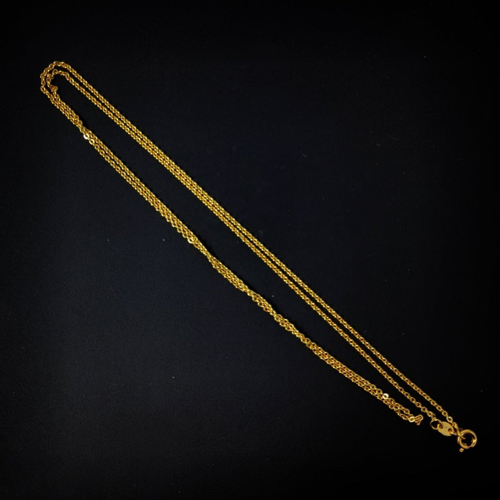 24K Gold plated 1mm Dainty Cable 24 Inch Layering Chain Necklace | CN-397 Clearance Pricing - DLUXCA