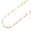 24K Gold plated 20 inches Singapore Necklace 2.2mm In Width w/ Spring Ring | CN-929 Clearance Pricing - DLUXCA