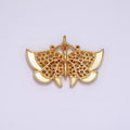 24K Gold plated 20mm Antenna Butterfly Open Round Dotted Wings Insect Animal Charm | AC863 - DLUXCA