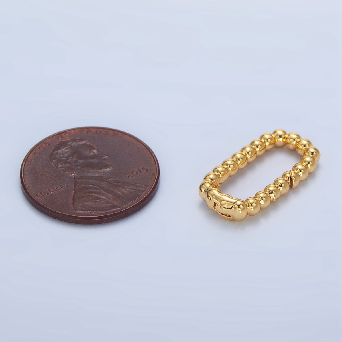 24K Gold plated 20mm Beaded Bubble Rectangular Oblong Push Gate Findings in Gold & Silver | Z958 - DLUXCA