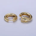 24K Gold plated 20mm Double Band Spiral Geometric Huggie Earrings in Gold & Silver | AB530 AB531
