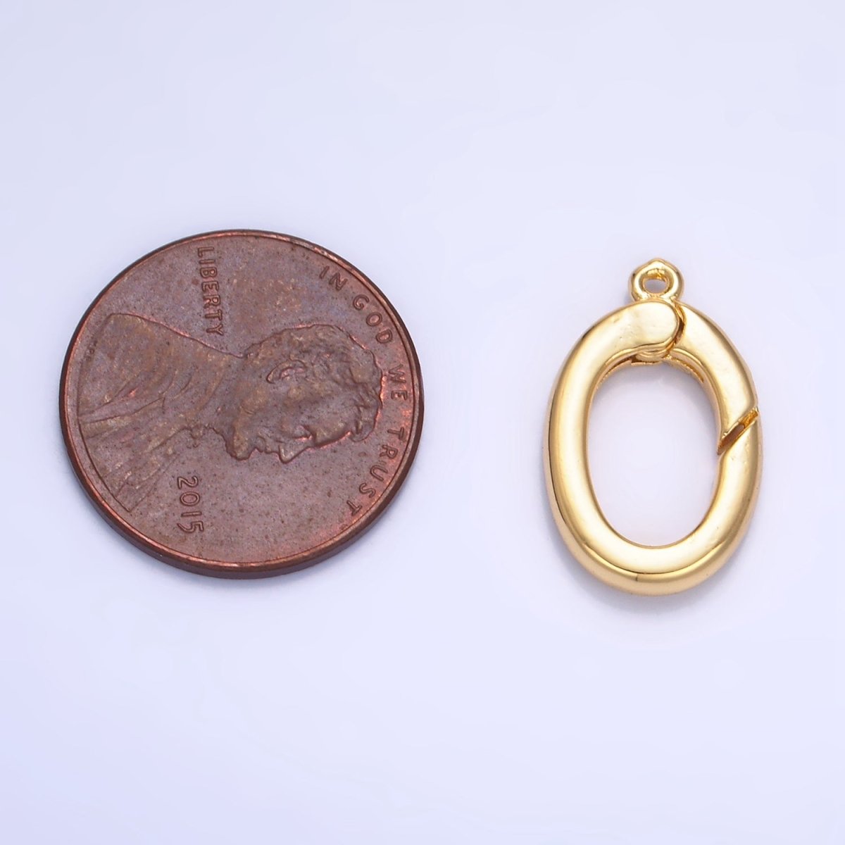 24K Gold plated 20mm Oval Push Gate Loop Minimalist Finding | Z1001 - DLUXCA
