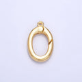 24K Gold plated 20mm Oval Push Gate Loop Minimalist Finding | Z1001 - DLUXCA