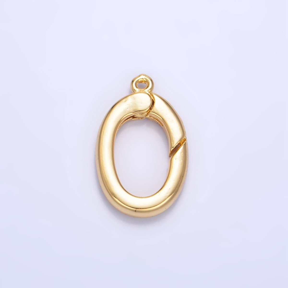 24K Gold plated 20mm Oval Push Gate Loop Minimalist Finding | Z1001 - DLUXCA