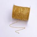 24K Gold plated 2.2mm Double Edged Figure 8 Designed Unfinished Chain For Jewelry Making | ROLL-1379 Clearance Pricing - DLUXCA