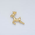 24K Gold plated 22mm Leaping Dotted Reindeer Animal Charm | AC102 - DLUXCA