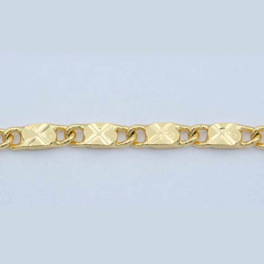 24K Gold plated 2.2mm Sunburst Textured Scroll 18 Inch Layering Chain Necklace | WA-191 Clearance Pricing - DLUXCA