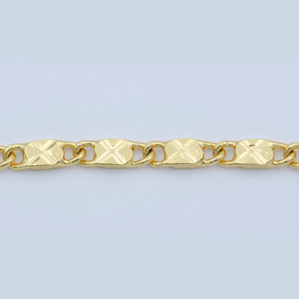 24K Gold plated 2.2mm Sunburst Textured Scroll 18 Inch Layering Chain Necklace | WA-191 Clearance Pricing - DLUXCA
