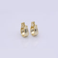 24K Gold plated 23mm Curved Hoop Earrings | V451 - DLUXCA