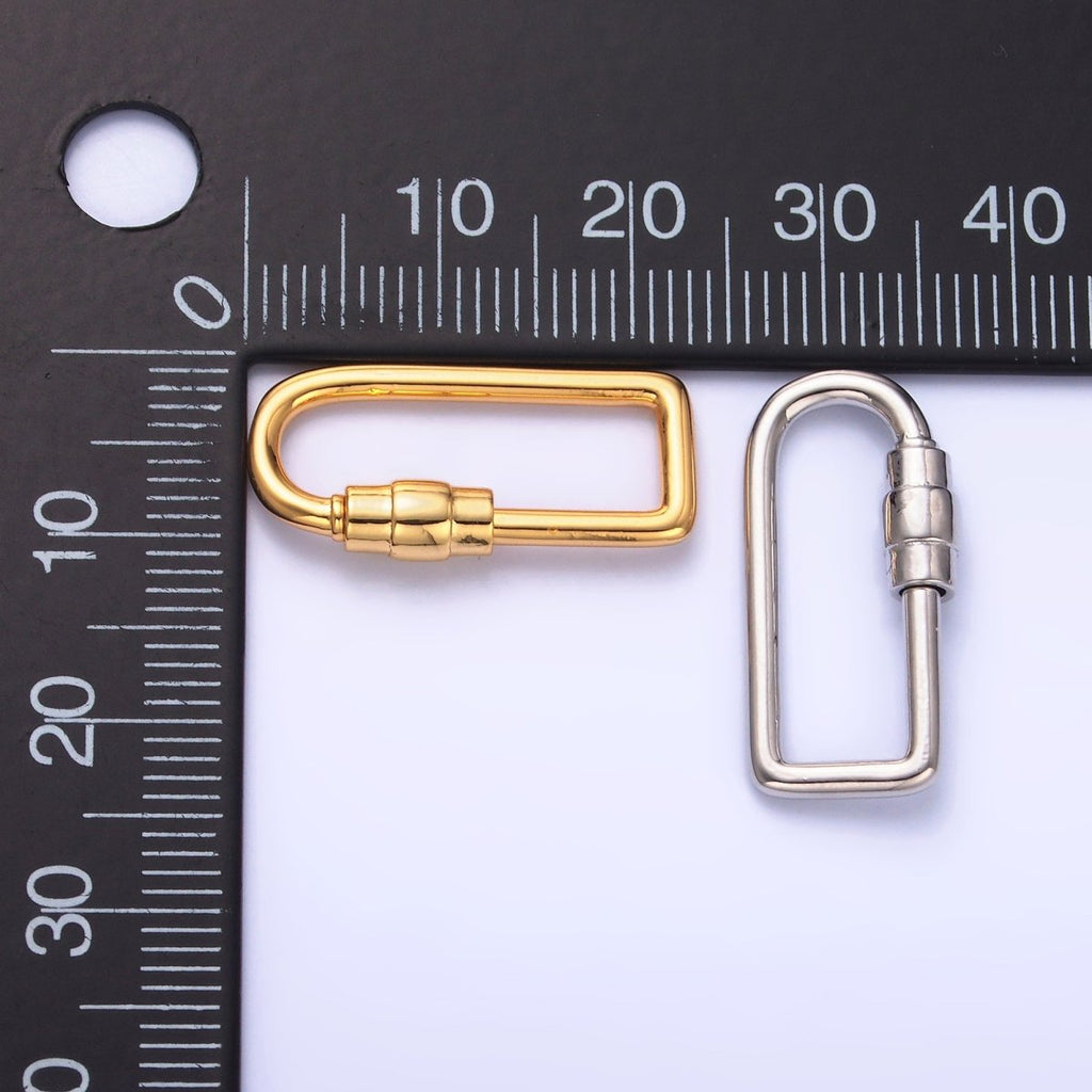 24K Gold plated 23mm Geometric U - Oblong Carabiner Finding in Gold & Silver | Z1050 - DLUXCA