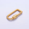 24K Gold plated 23mm Geometric U - Oblong Carabiner Finding in Gold & Silver | Z1050 - DLUXCA