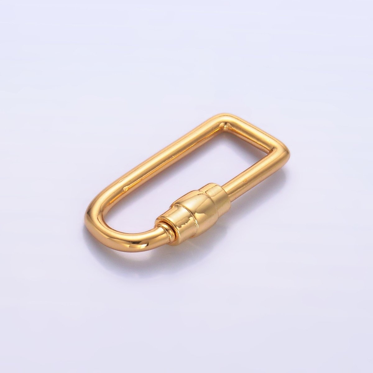 24K Gold plated 23mm Geometric U - Oblong Carabiner Finding in Gold & Silver | Z1050 - DLUXCA