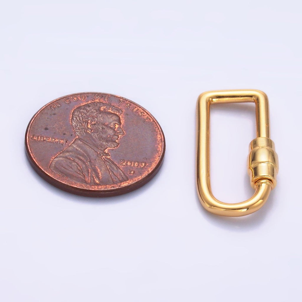 24K Gold plated 23mm Geometric U - Oblong Carabiner Finding in Gold & Silver | Z1050 - DLUXCA